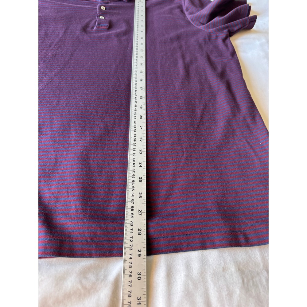 Polo Ralph Lauren Mens Burgundy Striped Polo Shirt XL Preppy Classic Nautical - Picture 12 of 13